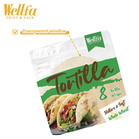 Croûte de burrito imprimée personnalisée, logo transparent, sac d'emballage en plastique avec fermeture éclair, facile à déchirer