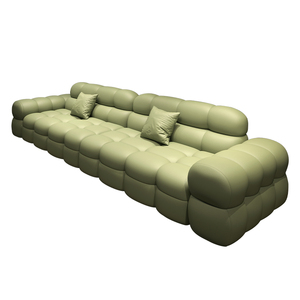 Green Puff Dongguan Genuine Leather Set Modern Minimalism Living Room Movable <b>Sponge</b> 2024 New Small Apartment 2415 Genuine Leath - Product Image 4