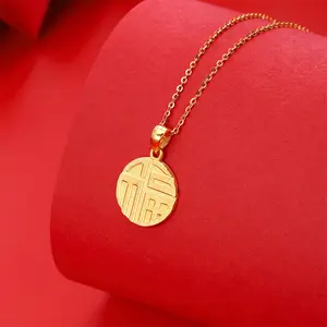Catena personalizzata 24 carati 100 puro 24 K saudita 999 collana con ciondolo in oro massiccio gioielli da donna
