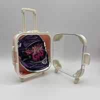 Boîte de rangement personnalisée en forme de mini-valise avec ensemble de sacs en Mylar holographique pour l'emballage de bonbons et de gommes - Étanche à l'humidité et aux odeurs