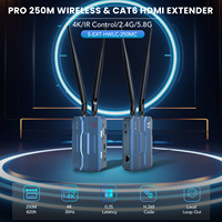 SYONG Prolongateurs HDMI Sans Fil IP TCP H.265 4K 250 Mètres Sur Câble Cat 6, Prise en Charge du Passage Mural, Un Émetteur Vers Huit Récepteurs, Table de Mixage Audio