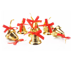 Decoraciones navideñas, campanas doradas, adornos para árboles de Navidad, colgantes para árboles de Navidad, 9 piezas, 3 cm - Product Image 1