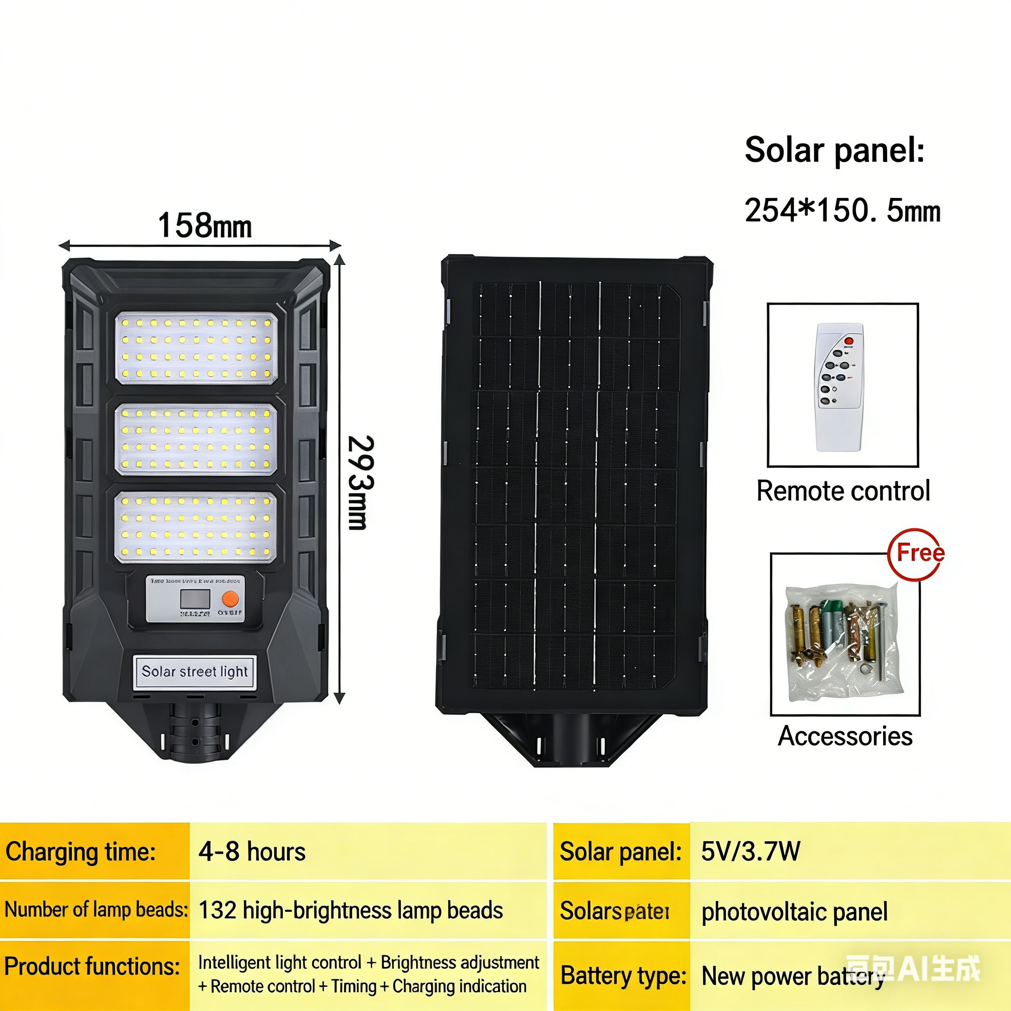 200W - 132 perles par triple tasse