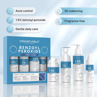Kit de Soins Visage OEM au Peroxyde de Benzoyle Anti-Acné : Nettoyant, Hydratant, Éclaircissant, Anti-rides et Anti-âge