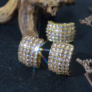 Anillo de Compromiso y Boda de Alta Calidad con Circonita, Latón Chapado en Oro de 14K, Estilo Hip Hop, para Mujer, Certificado GDTC - Product Image 1