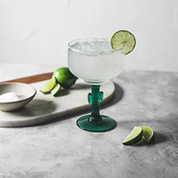 Verres à vin et margaritas personnalisés en forme de cactus soufflés à la main, couleur verte, pour cocktails, bières, boissons, cadeau de mariage, vente en gros