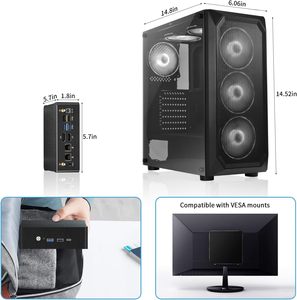มินิพีซี Partaker รุ่นที่ 12 ซีพียู Core I5 12450H คอมพิวเตอร์ขนาดเล็กสำหรับเล่นเกม รองรับแรมแบบ Dual DDR4 พร้อม M.2 NVME SSD  มีพอร์ต Minipc DP HD Type C USB3.2 รองรับความละเอียด 8K รุ่น B14 - Product Image 6
