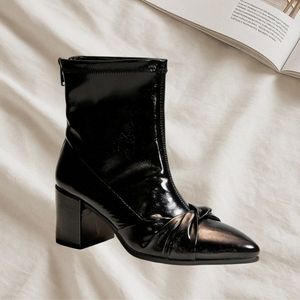 <span class=keywords><strong>Stivaletti</strong></span> da Donna Autunno/Inverno con Tacco a Spillo Francese, Tacco Quadrato Grosso, Resistenti all'Usura, con Fodera in PU che Aumenta l'Altezza - Product Image 6