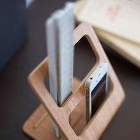 Étagères de rangement en bois à double niveau pour bureau avec design détachable pour support de télécommande