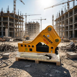 Martillo Hidráulico SOOSAN Amarillo con Cincel de 150 mm para Excavadoras de 25-30 Toneladas, Uso en Construcción, Tipo Triangular - Product Image 4