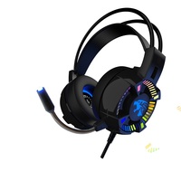 Headset Gaming berkabel Headset komputer lampu warna-warni harga termurah dengan mikrofon untuk PUBG Fortnit FPS (S2949)