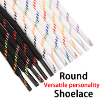 Lacets de chaussures tressés en polyester de 5 mm personnalisés pour baskets de sport et de randonnée, vente en gros par paire