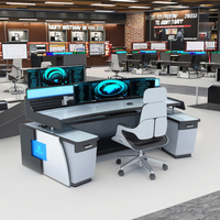 Centre de contrôle de surveillance de la lumière LED personnalisé poste de travail réglable bureau d'affaires de luxe