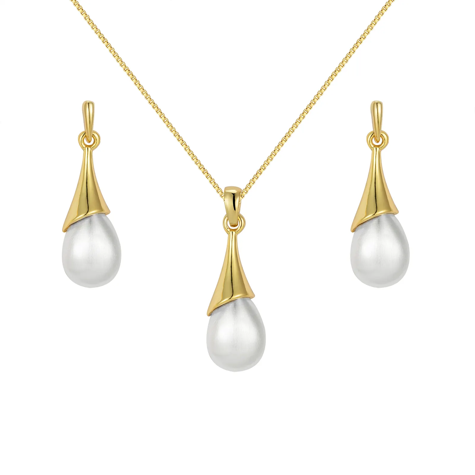 fashion jewelry 14k gold color dubai Mother's day elegantgift earring and pendant dubai jewelry sets jewellery