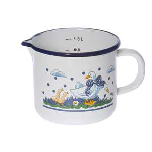 Karl Krüger Milchtopf Gänseglück mit Ausguss 1,25 l Ø 12cm emailliert - Product Image 1