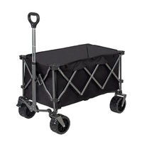 Chariot de camping pliable en métal avec roues tout-terrain, grande capacité, design robuste