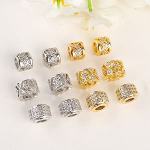 Perles baril plaquées or 18 carats 9x6mm micro-incrustées de zircon, accessoires de bijoux DIY - Product Image 3