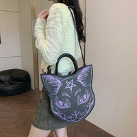 Conception personnalisée en cuir PU de luxe chat noir sac à main sac à main Halloween effrayant sac à bandoulière