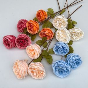 Roses artificielles Austin à 3 têtes, fleurs en soie, décoration de mariage, décoration murale, décoration intérieure, arrangement floral - Product Image 1
