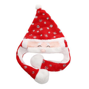 Le bonnet de renne de Noël éclairé peut déplacer les oreilles peluches Santa Hat LED et bonhomme de neige a des lumières à l'intérieur cadeau de Noël <span class=keywords><strong>pour</strong></span> enfant - Product Image 4