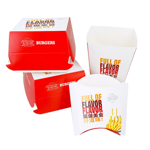 Cajas de Cartón Kraft Desechables para Alimentos, Personalizadas de Fábrica, para Empacar Hamburguesas, Reciclables, al por Mayor, Precio Bajo, Comida Rápida - Product Image 1