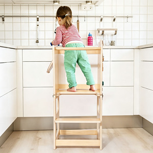 Tabouret de cuisine pliable Montessori pour tout-petits, chaise d'apprentissage pour bébé, tour d'apprentissage multifonction en bois pour enfants - Product Image 2