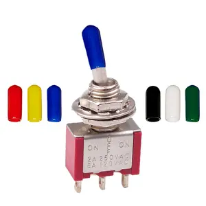 Mix color MTS-103 ON OFF ON red toggle switch w Soft Rubber Hose End Cover