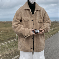 Veste coréenne personnalisée pour hommes décontracté Sherpa polaire fermeture éclair coupe ample veste d'hiver pour hommes personnalisée Sherpa polaire