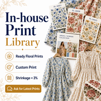 Spécialiste des robes florales, bibliothèque d'impressions interne, norme AQL 1.25, contrôle qualité |   Robe midi à manches bouffantes personnalisée OEM/ODM pour les marques de boutiques