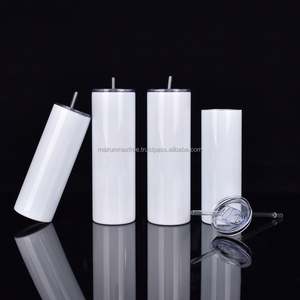 Entrepôt USA, livraison en 2 jours, gobelets isothermes fins et droits en acier inoxydable de 20 oz pour sublimation, avec paille, cadeaux d'affaires, écologiques - Product Image 4