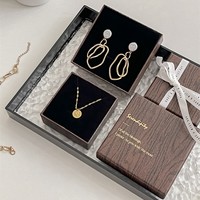 Boîte à bijoux et accessoires vintage de style japonais en bois grainé pour bagues, boucles d'oreilles et bracelets