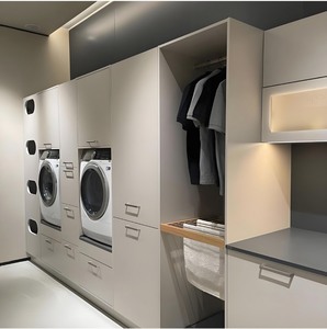 YK Furniture Armoires de salle de bain personnalisées Organisation de stockage de vêtements en contreplaqué en bois massif classique européen pour la blanchisserie à domicile - Product Image 3