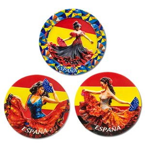 Impresión personalizada resina <span class=keywords><strong>turismo</strong></span> regalo <span class=keywords><strong>Barcelona</strong></span> Dance Girl Espana imán España recuerdos imán de nevera - Product Image 1