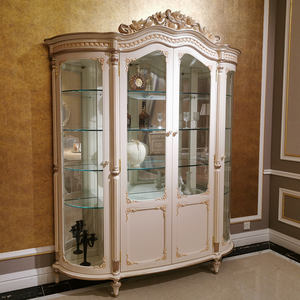 יוקרה אוכל חדר ריהוט קלאסי צד ארון עתיק יין ארון מזנון 4 זכוכית דלתות מזנון ארון תצוגה - Product Image 4