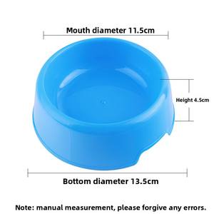 Toptan çevre dostu katı desen plastik hayvan mama kabı şeker renkli yuvarlak kedi ve köpek maması kasesi - Product Image 4