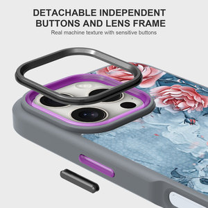 Tùy Chỉnh Nam Châm PU Da In Với Kim Loại Máy Ảnh Vòng Điện Thoại Di Động Trường Hợp Đối Với <span class=keywords><strong>iPhone</strong></span> 16 Pro Max Matte TPU Chống Sốc Bìa - Product Image 2