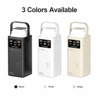 Batterie externe haute capacité pour le camping en plein air 50000mAh 60000mAh, charge rapide PD22.5W avec 4 câbles et une puissante lampe LED