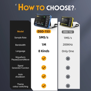 FNIRSI DSO153 1MHZ 2 en 1 máquina de función Mini osciloscopio de mango Digital + generador de señal - Product Image 6