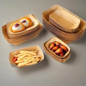 Caja de Embalaje de Alimentos Personalizada, Bandeja Desechable para Sushi, Caja de Cartón Kraft en Forma de Barco, Cesta de Cartón de Calidad para Papas Fritas - Product Image 4