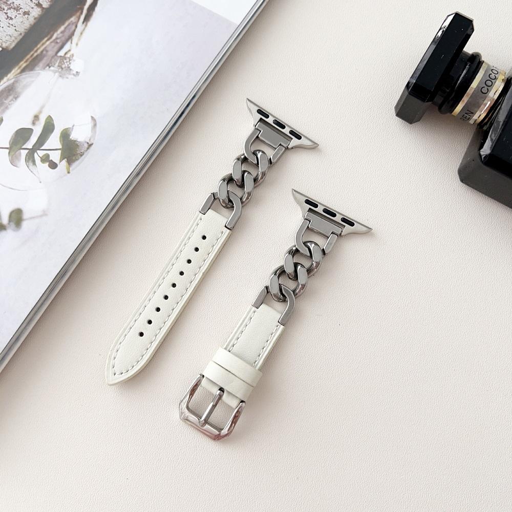 4# Beige white-silver buckle