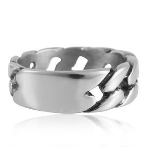 European American Style <b>Titanium</b> Steel Chain Ring Women's Punk Hollow Geometric Jewelry Daily Wear 21051 - Product Image 2