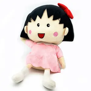 Wholesale plush Japanese girl doll custom stuffed 3D smile face doll toy soft plush baby cute doll