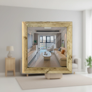 Specchio da Parete in Legno Massello Stile Antico Retrò per Camera da Letto Ragazze Negozio di Abbigliamento Specchio per Casa - Product Image 1