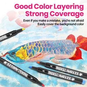Marqueur textile OEM 24 couleurs, stylo à peinture multicolore, <span class=keywords><strong>encre</strong></span> à base d'eau, idéal <span class=keywords><strong>pour</strong></span> les meilleurs marqueurs textiles <span class=keywords><strong>pour</strong></span> la création de t-shirts - Product Image 4
