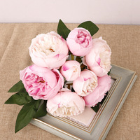 Rangkaian Bunga Peony Buatan Multi-Head Bundles untuk Dekorasi Rumah, Perlengkapan Fotografi, dan Dekorasi Pernikahan