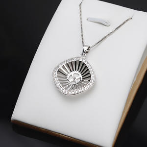 Pendentif en argent S925 rétro européen et américain, collier pour femme avec accessoires de bijoux en perles DIY, support vide pour bijoux - Product Image 3