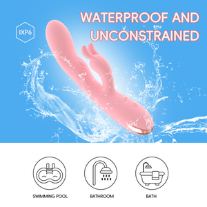 ของเล่นทางเพศแบบสั่น Triple Flirting Real Rabbit Vibrator Dildo พร้อมระบบสั่นและกระพือสองระบบ 10 แบบ สำหรับผู้หญิง กระตุ้นจุดจี คลิตอริส และช่องคลอด - Product Image 5