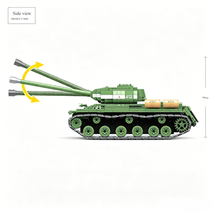 Modèle de char lourd soviétique de la Seconde Guerre mondiale à l'échelle 1:28, ensemble de blocs de construction militaires avec soldats de l'armée, <span class=keywords><strong>jouet</strong></span> de construction éducatif - Product Image 3