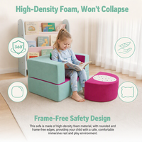 Canapé-lit enfant 2 en 1 détachable avec repose-pieds, siège modulaire souple pour tout-petits, canapé de lecture pour enfants