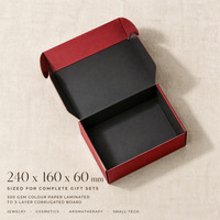 Boîte d'expédition personnalisée bicolore avec intérieur noir pour bijoux, cosmétiques, bougies et vêtements, emballage cadeau, expédition en gros